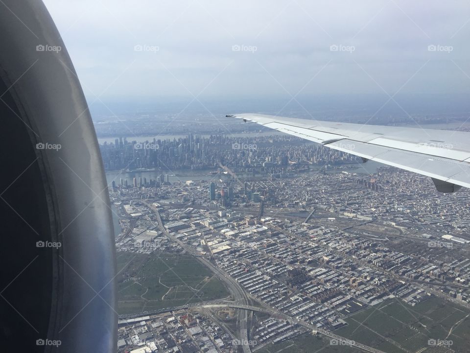 NYC as seen on approach to LaGuardia Airport 