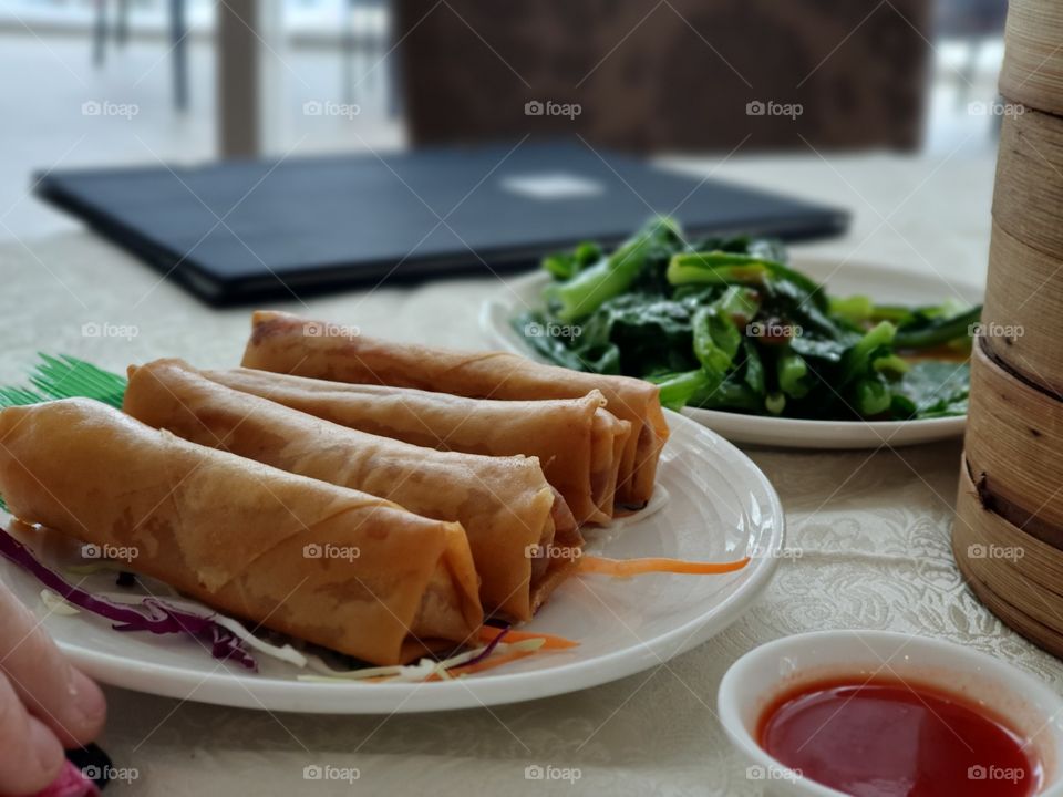 Mini Spring Rolls Dish