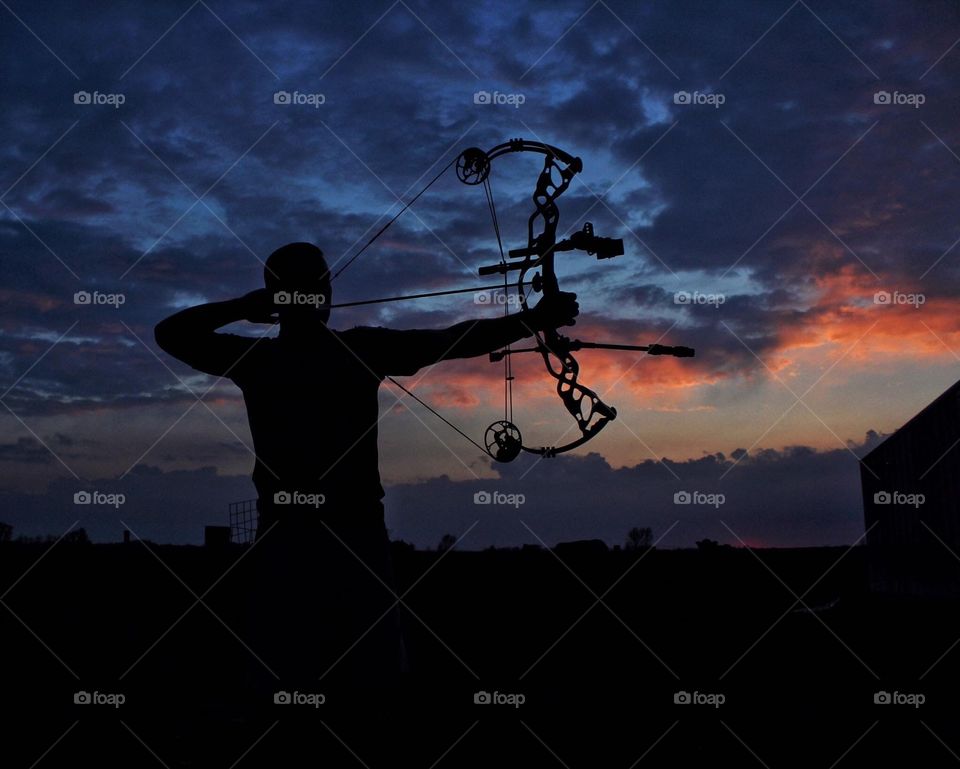 Sunset bow shooting