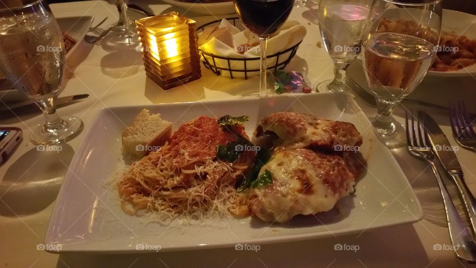 Italian restaurant dinner