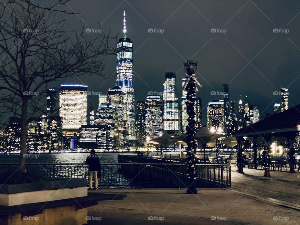 New York skyline from across the Hudson River 