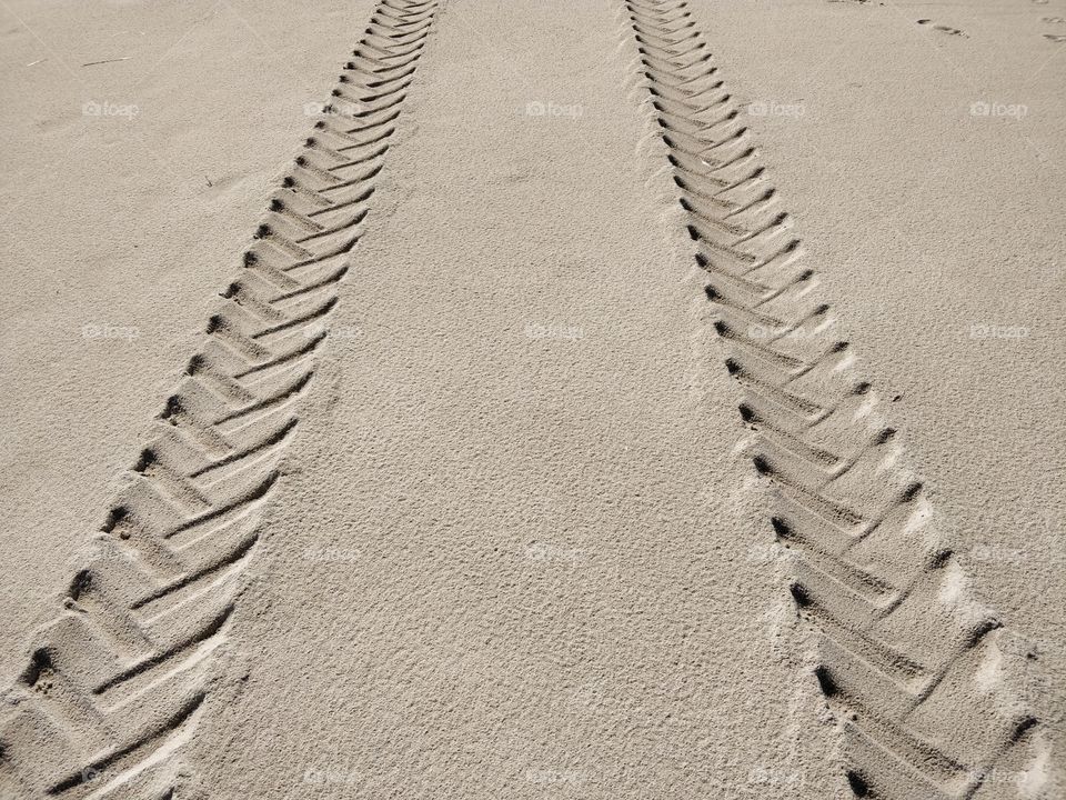 Tracks through the sand