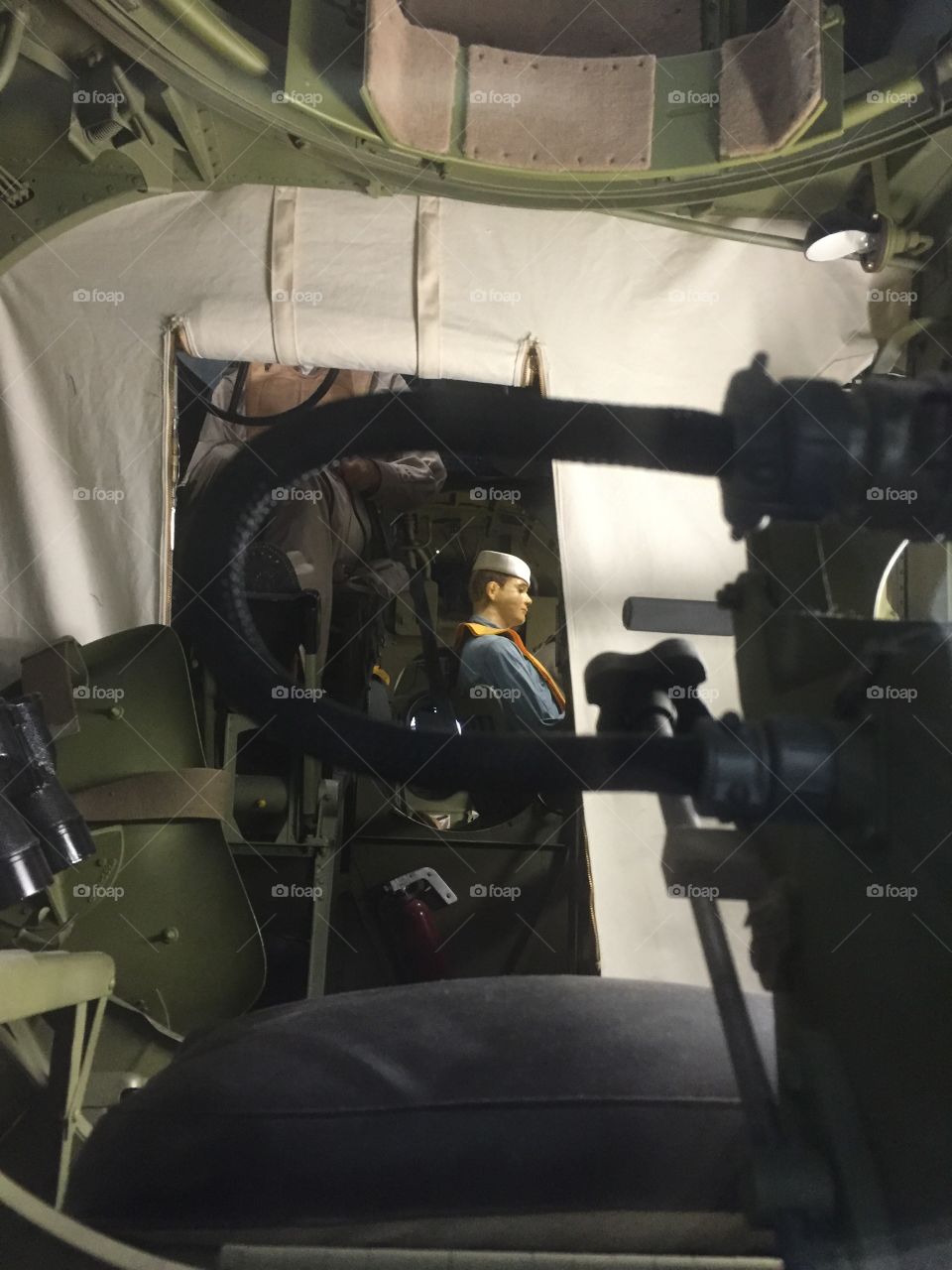 Mannequin in a war aircraft