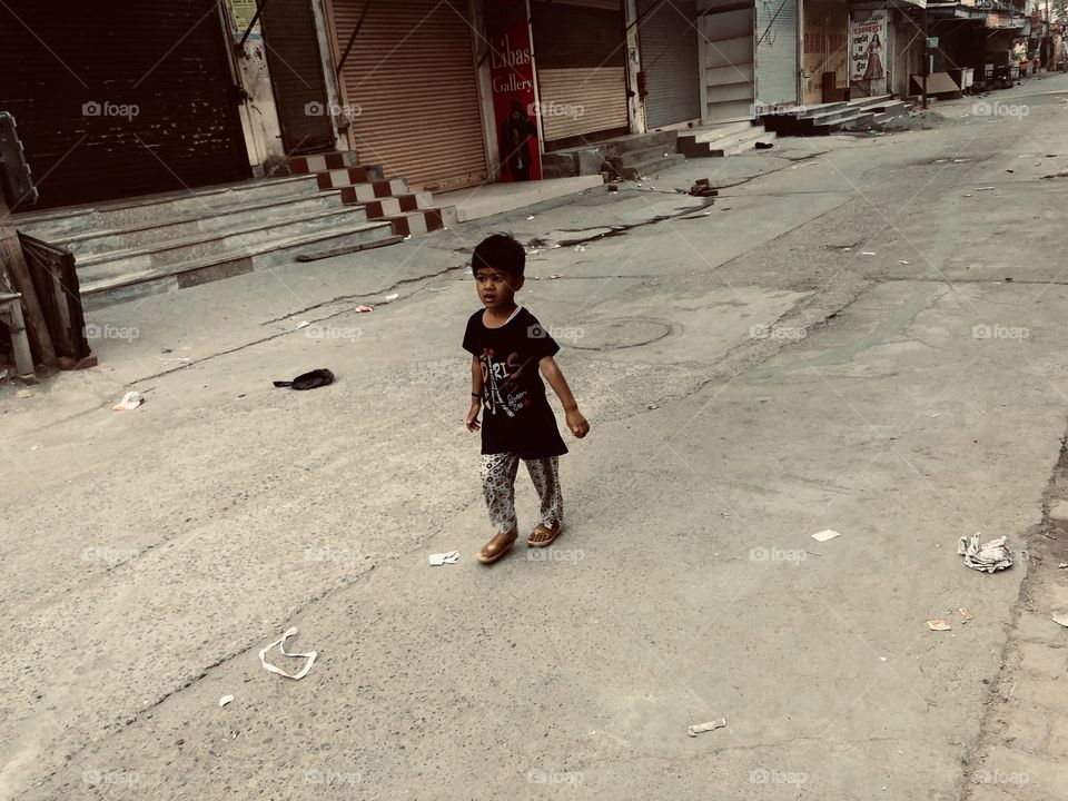 Little girl walking 