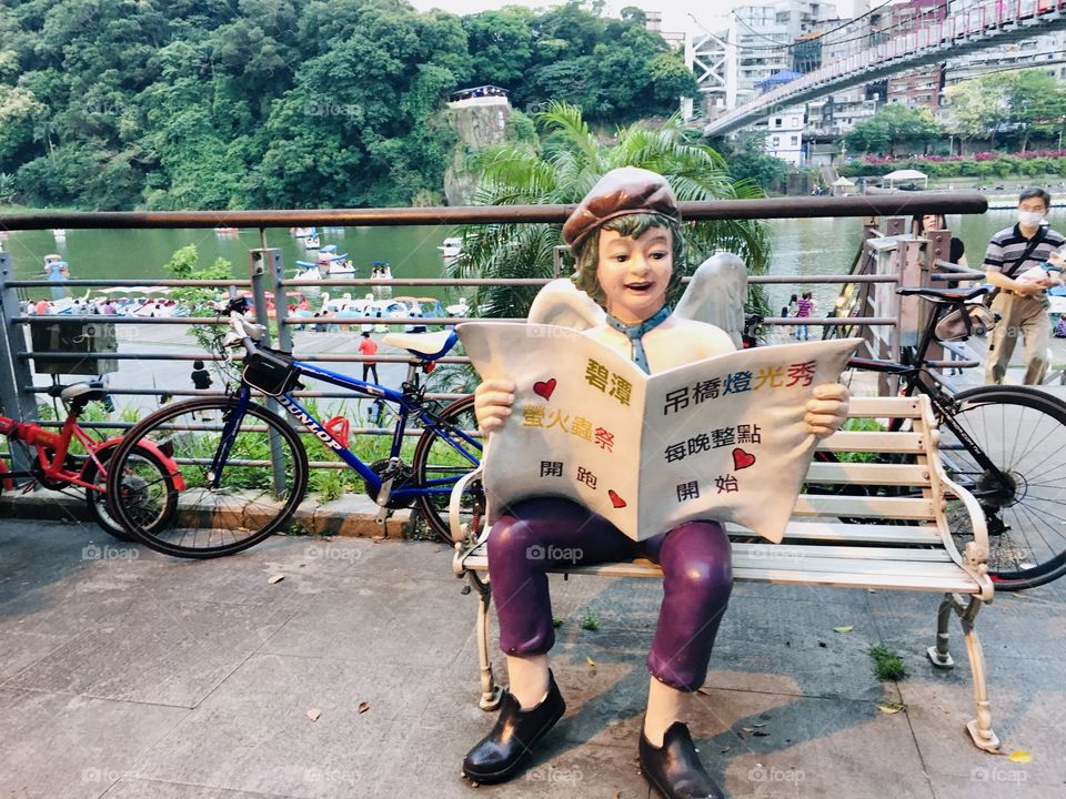 A little boy reading a book