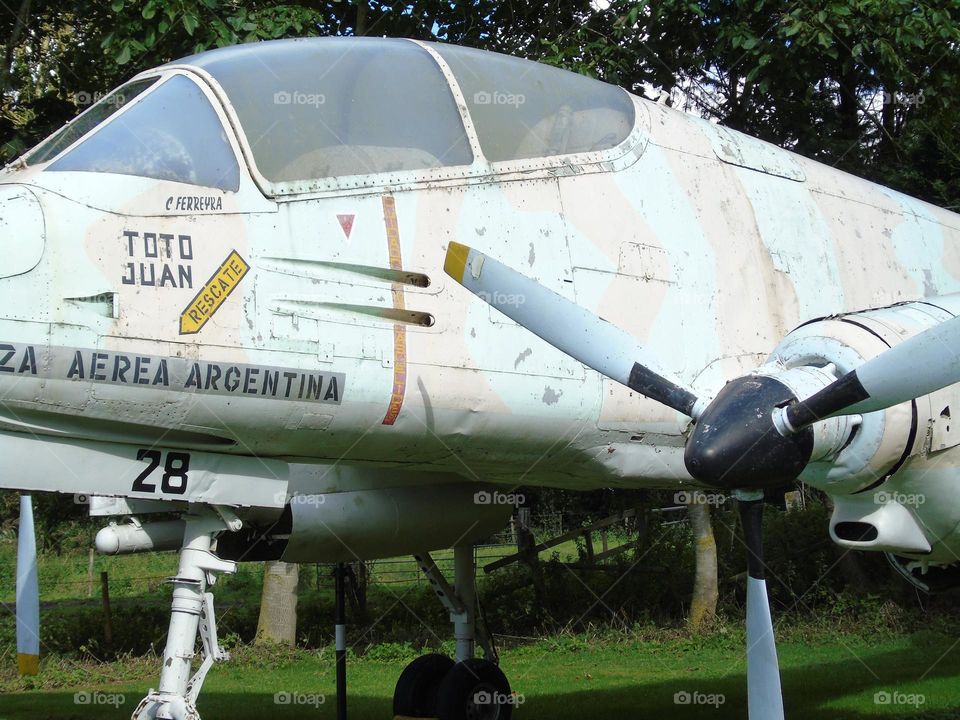 A-528 FMA Pucara, airplane, aircraft, museum in England