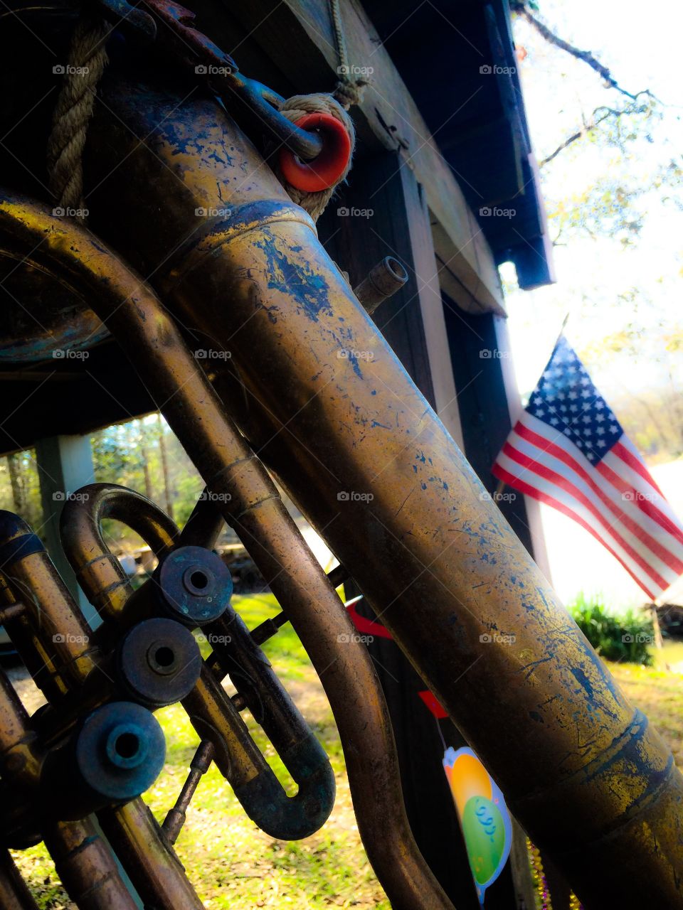 Trombone and Flag