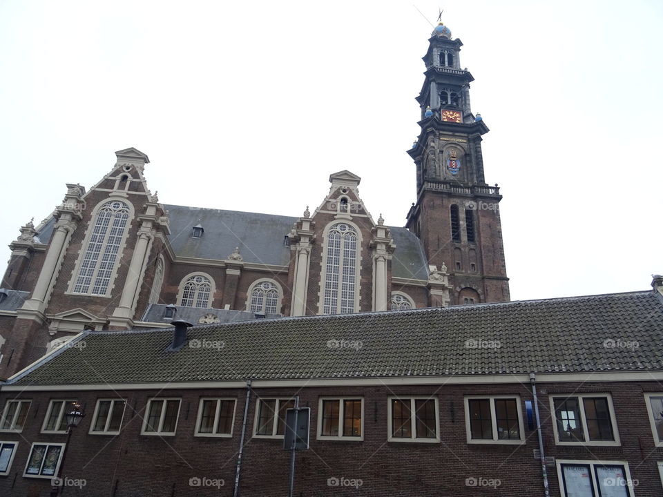 Amsterdam church outside Anne frank house 