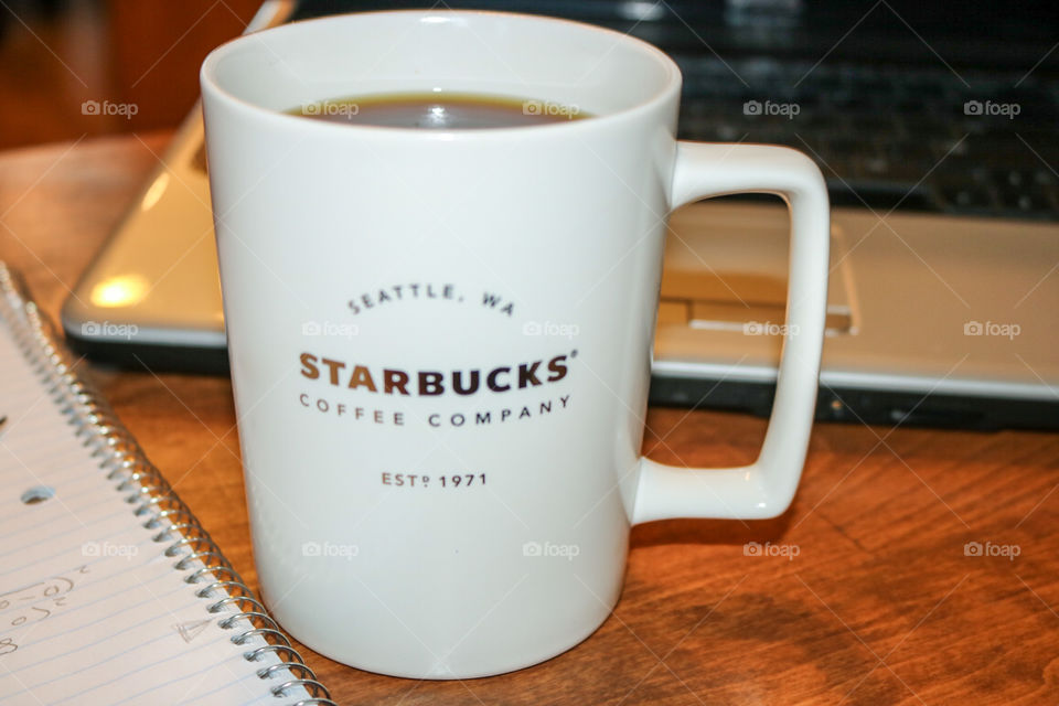 Starbucks late night study session.