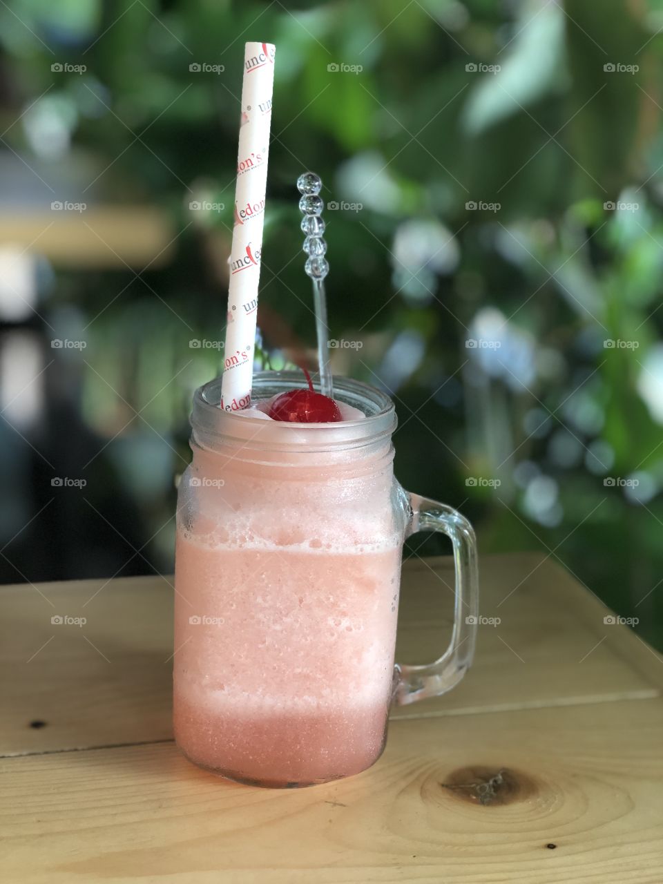 Ice blended Peach juice 