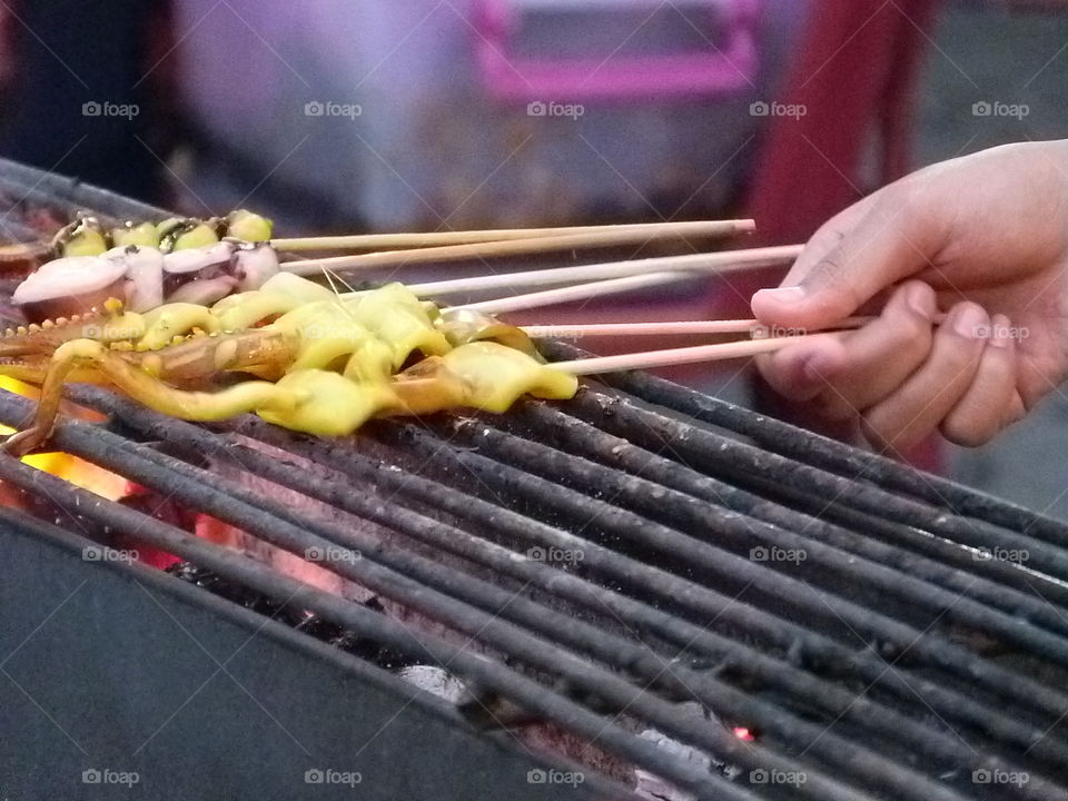 Preparation of food at outdoors