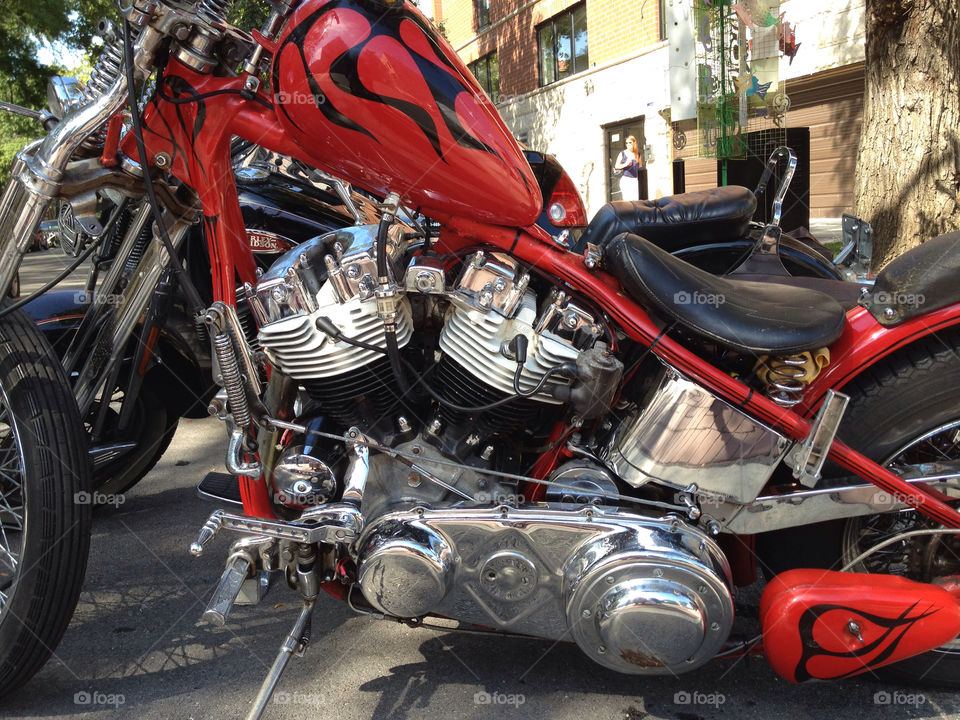 red bike engine silver by mjnejedly