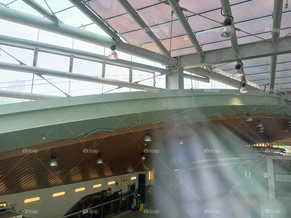 Sunlight through the window of the rooftop, Museum of Fine Arts Station, Kaohsiung, Taiwan