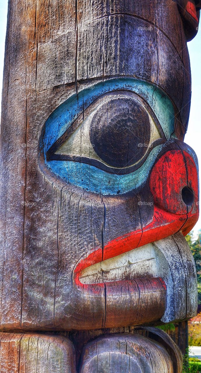 Totem detail Vancouver Island