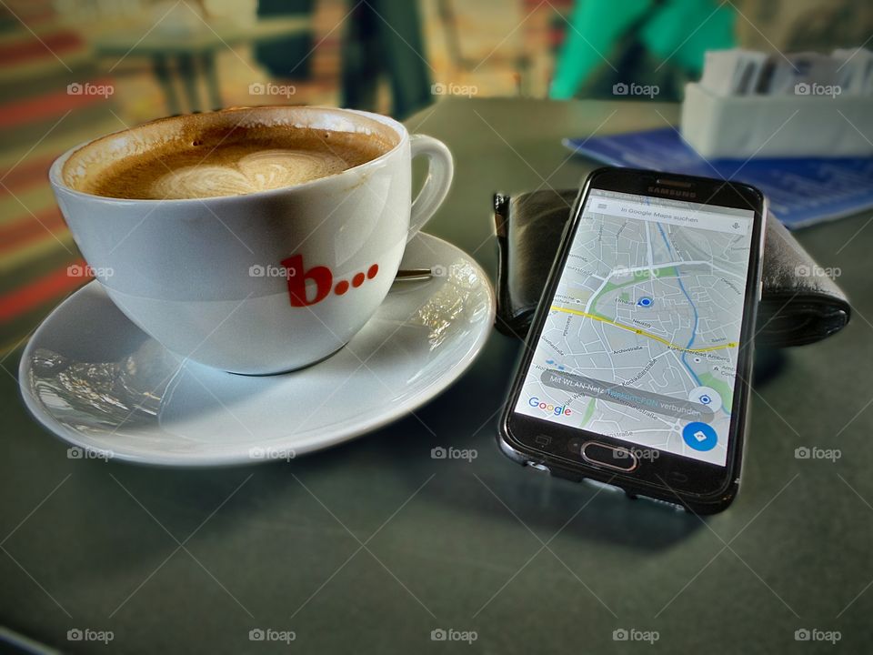 coffee to stay. a cup of coffee while looking for the way