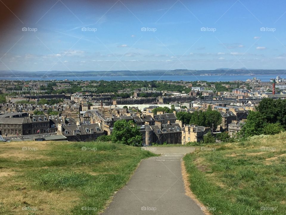 View over Edinburgh town from Calton Hill!