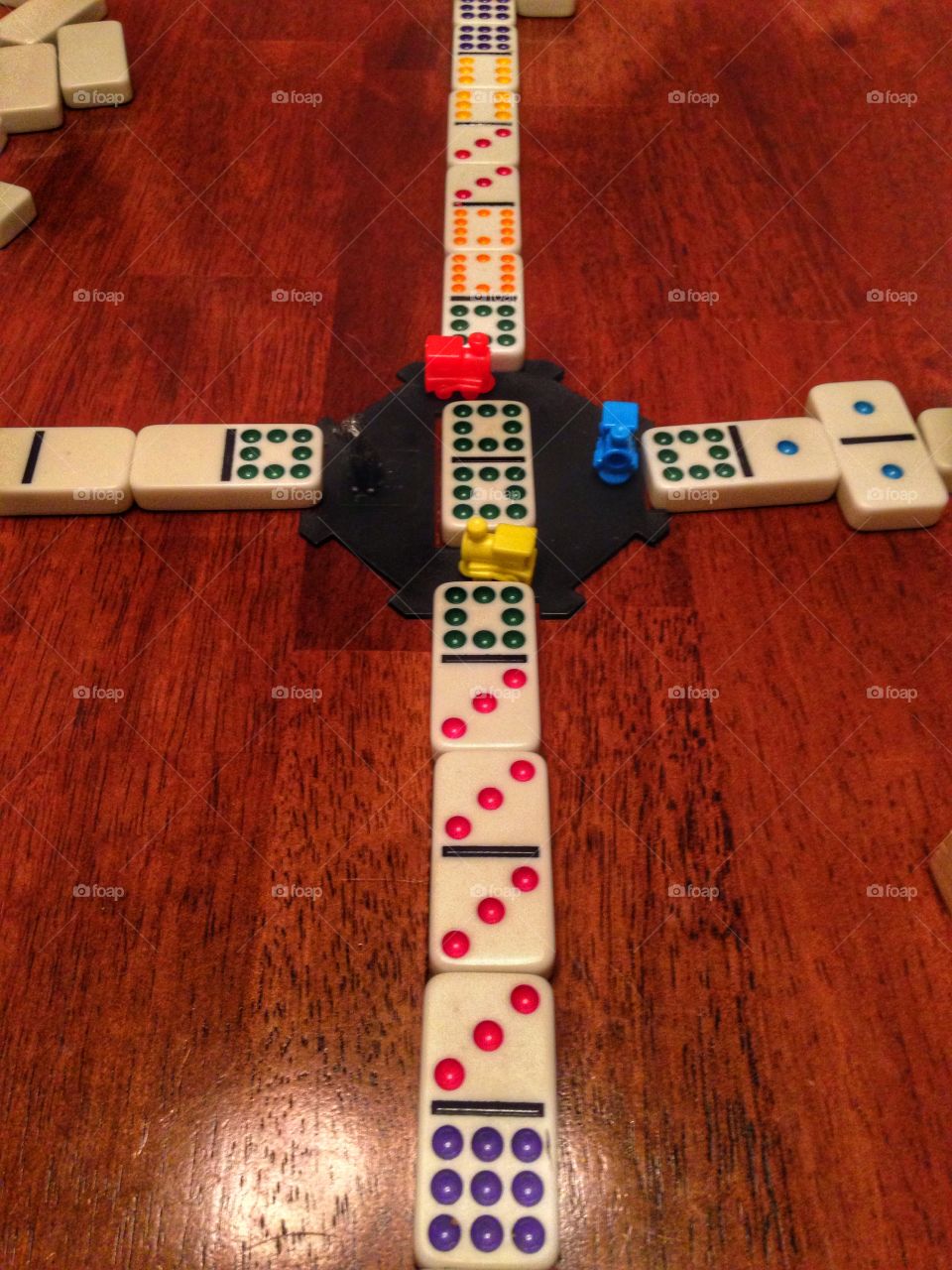 Play the train. Game of Mexican train