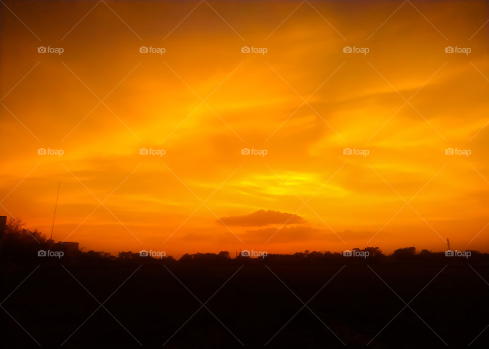 Evening sky over Field just after sun has set