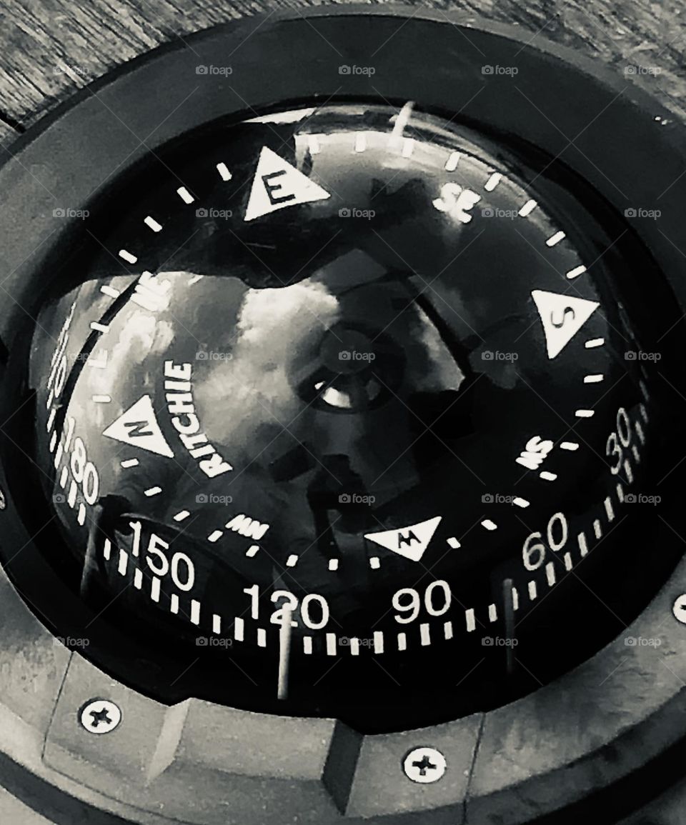 Editor’s choice. Black and white closeup of the compass on our boat, trying to steer us away from a storm ⛈ 