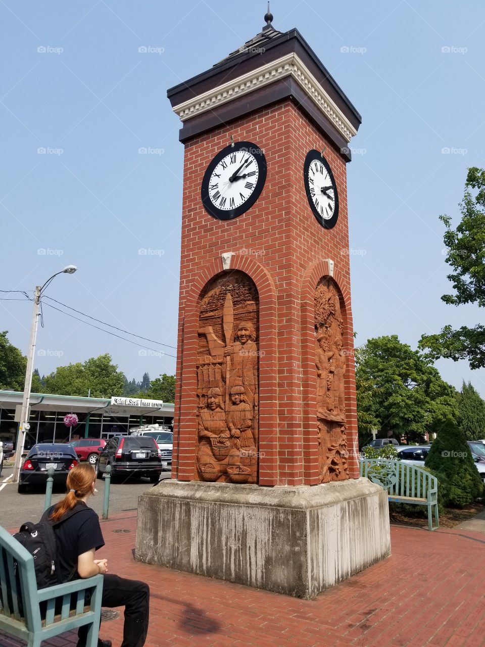Clock Tower with lovely brick designs.