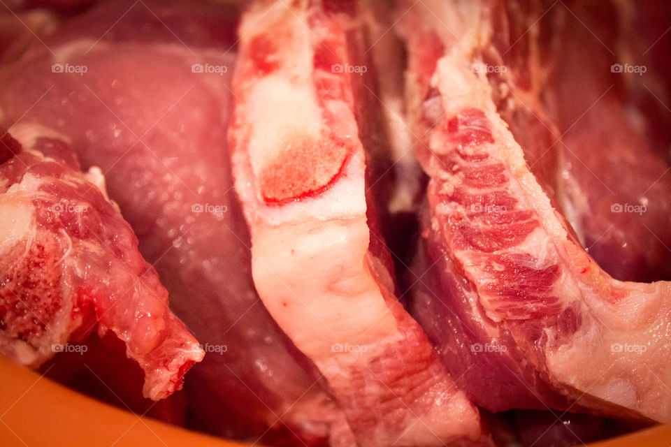Red meat textures macro close up
