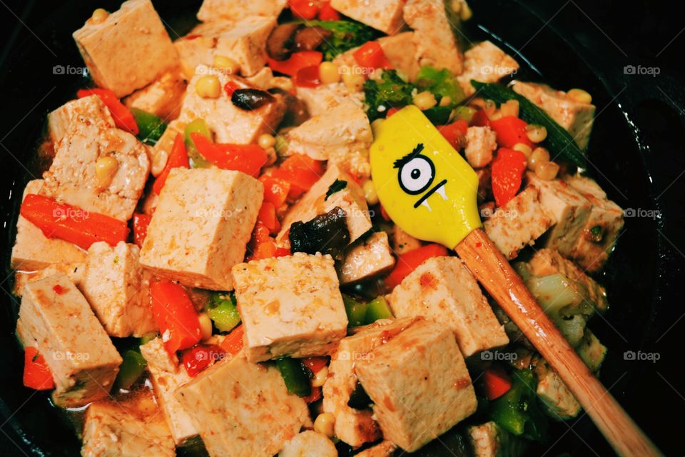 Tofu and vegetables 