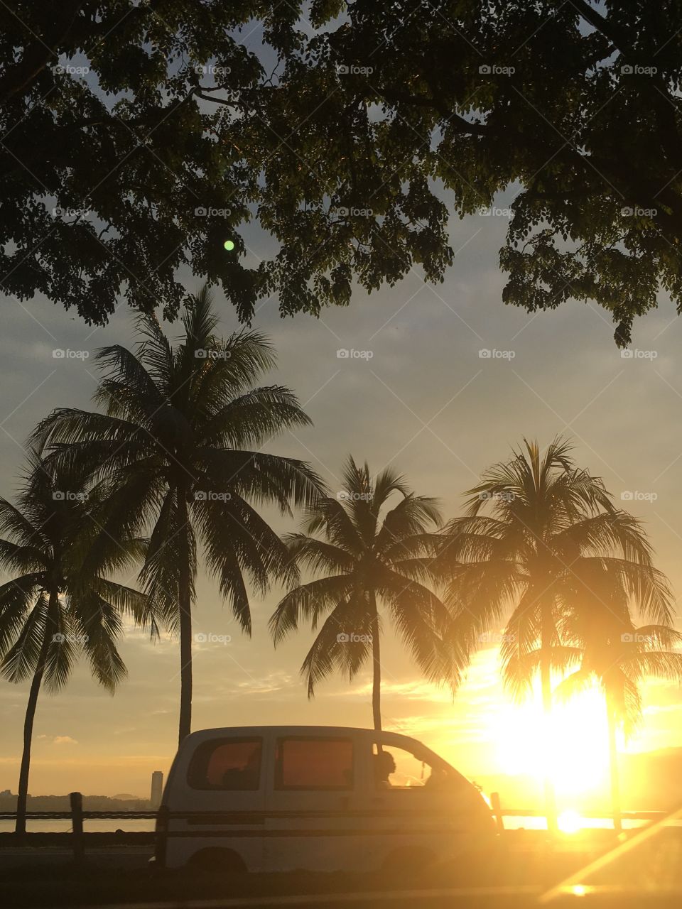 Sunrise at the beach of Kota Kinabalu 