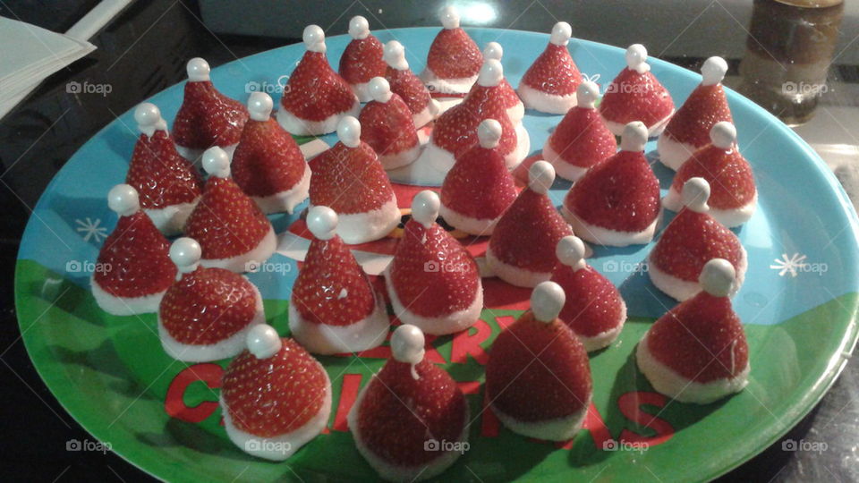 Santa hat strawberries