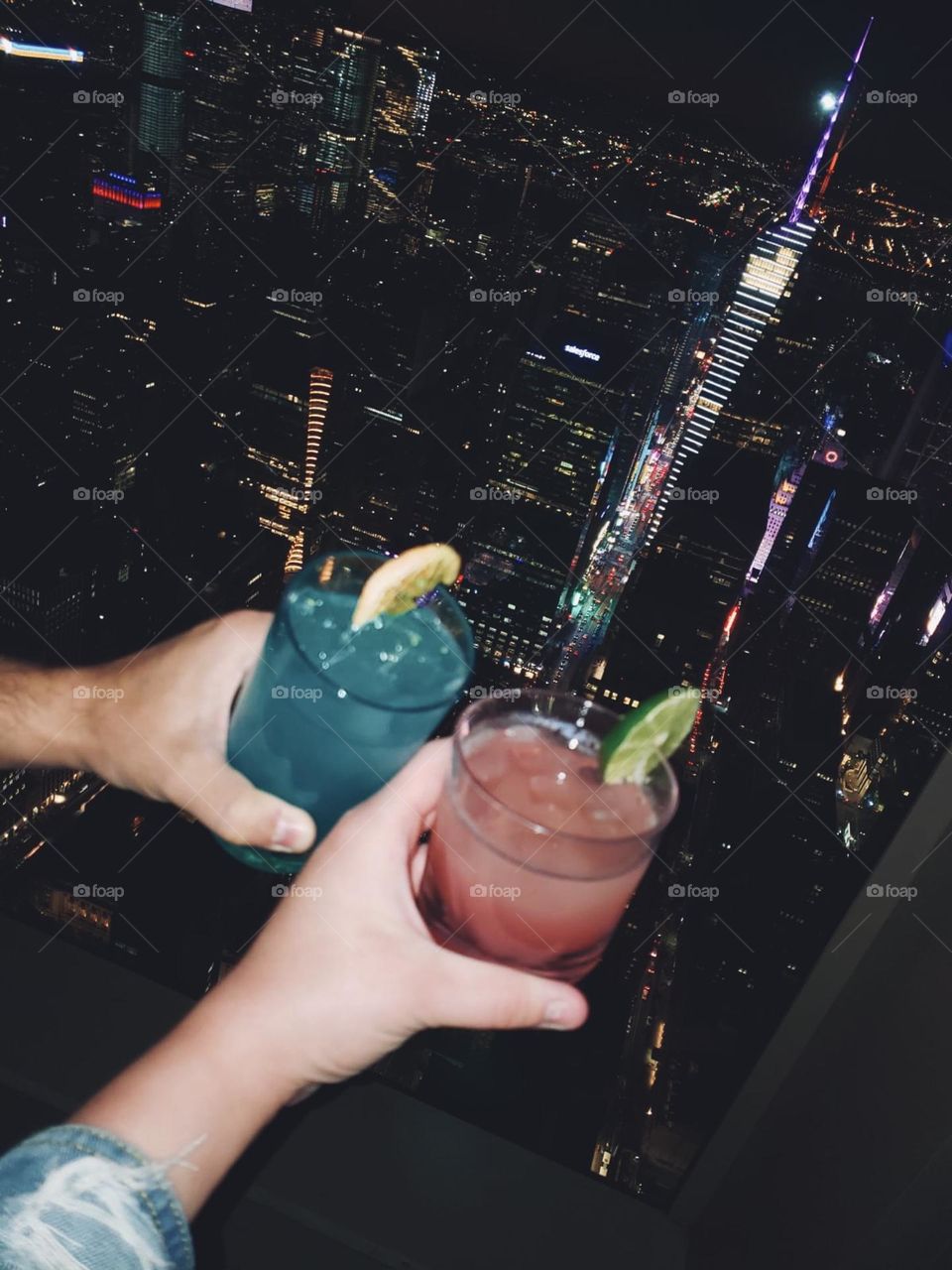 drinks at Summit One Vanderbilt Rooftop bar in NYC