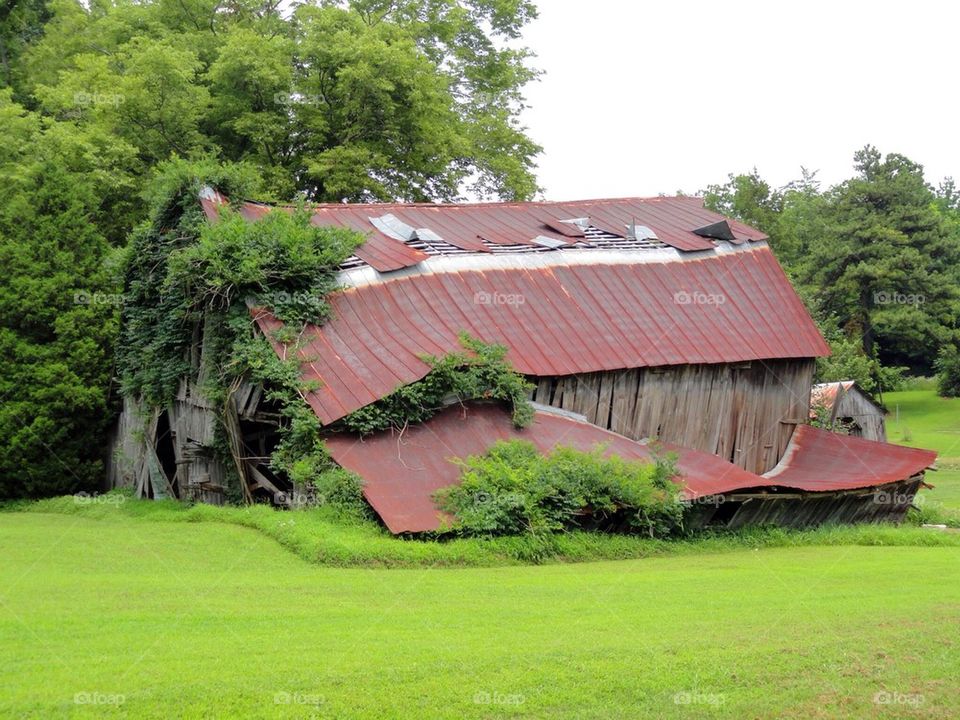 Falling down barn