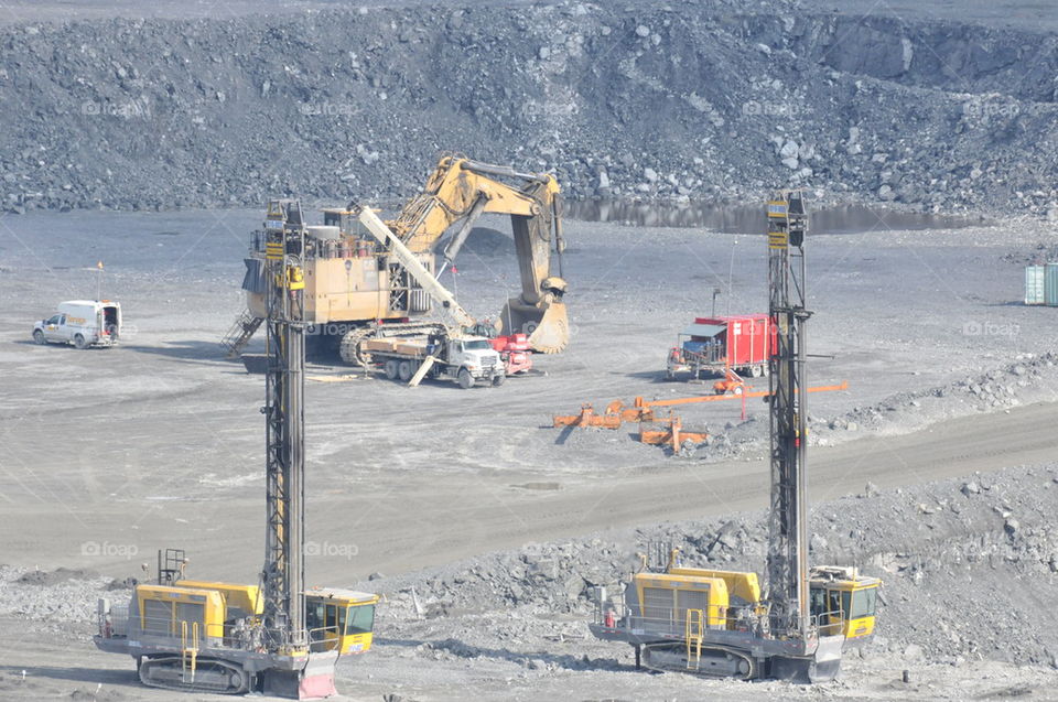 Machinery at open pit gold mine