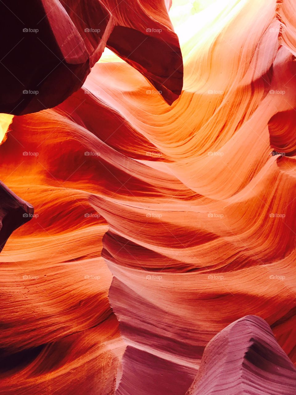 Beautiful texture from the sandstone formations in Antelope Canyon 
