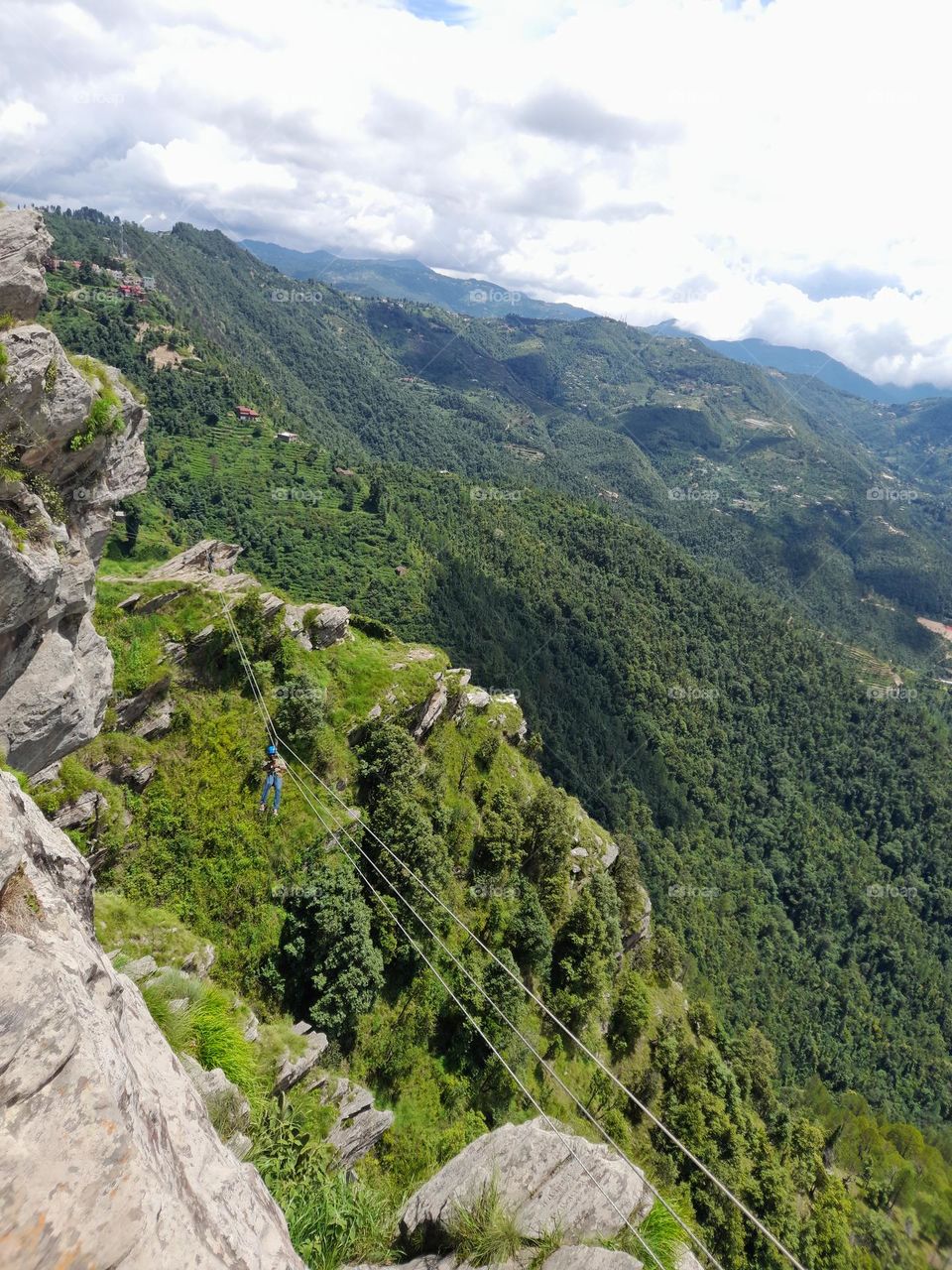 zipline zip track at to of mountains