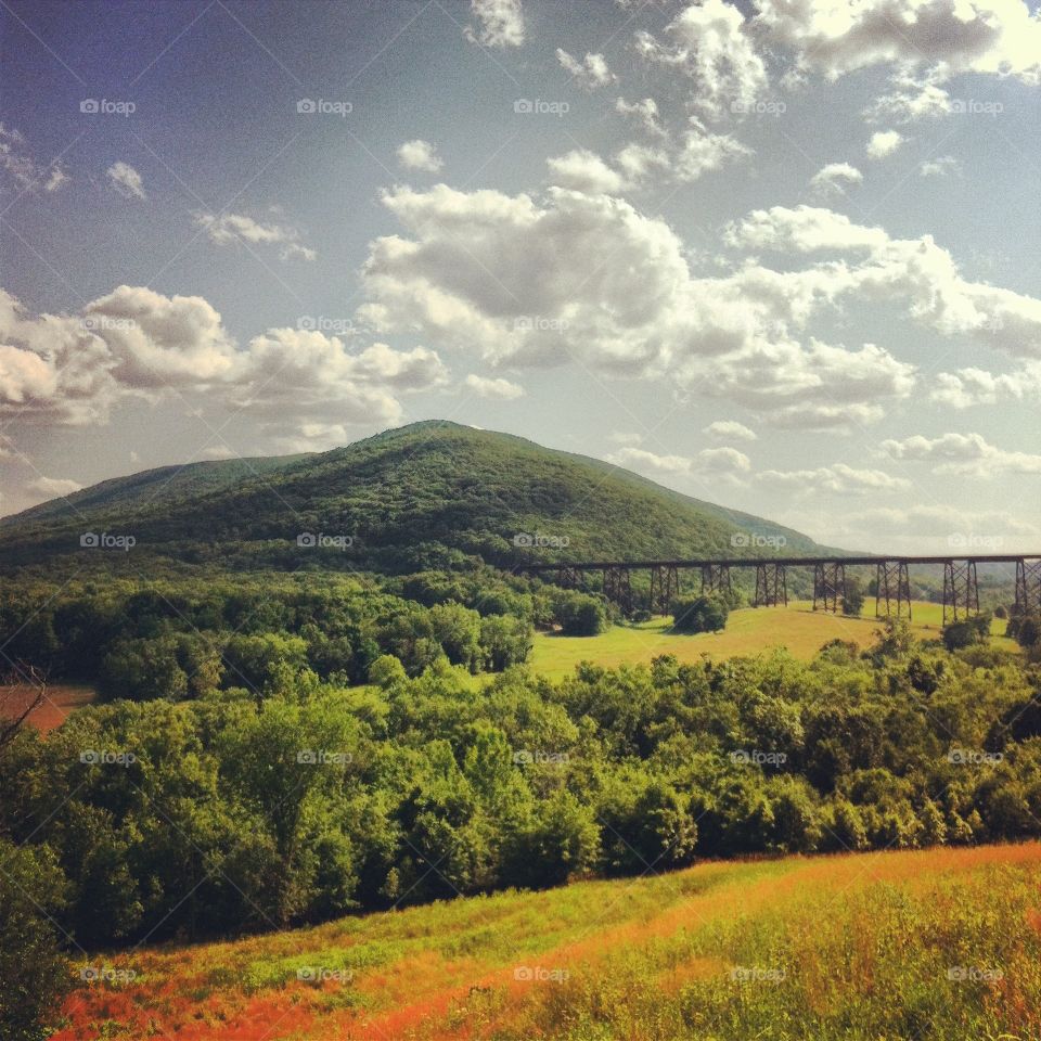 Train bridge and schnunemunk  mountain NY
