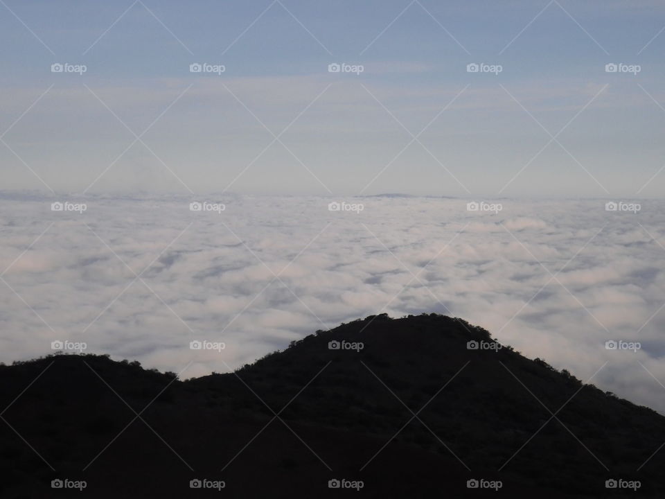 View above the clouds from Mauna Kea. 