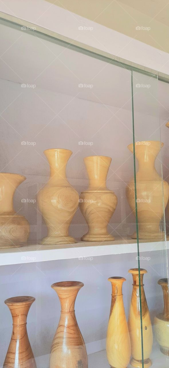 wodden pottery for decoration of vsroous shapes and sizes sold for a price