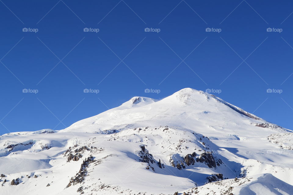 Mountain Elbrus on a clear day. Caucasus, Russia