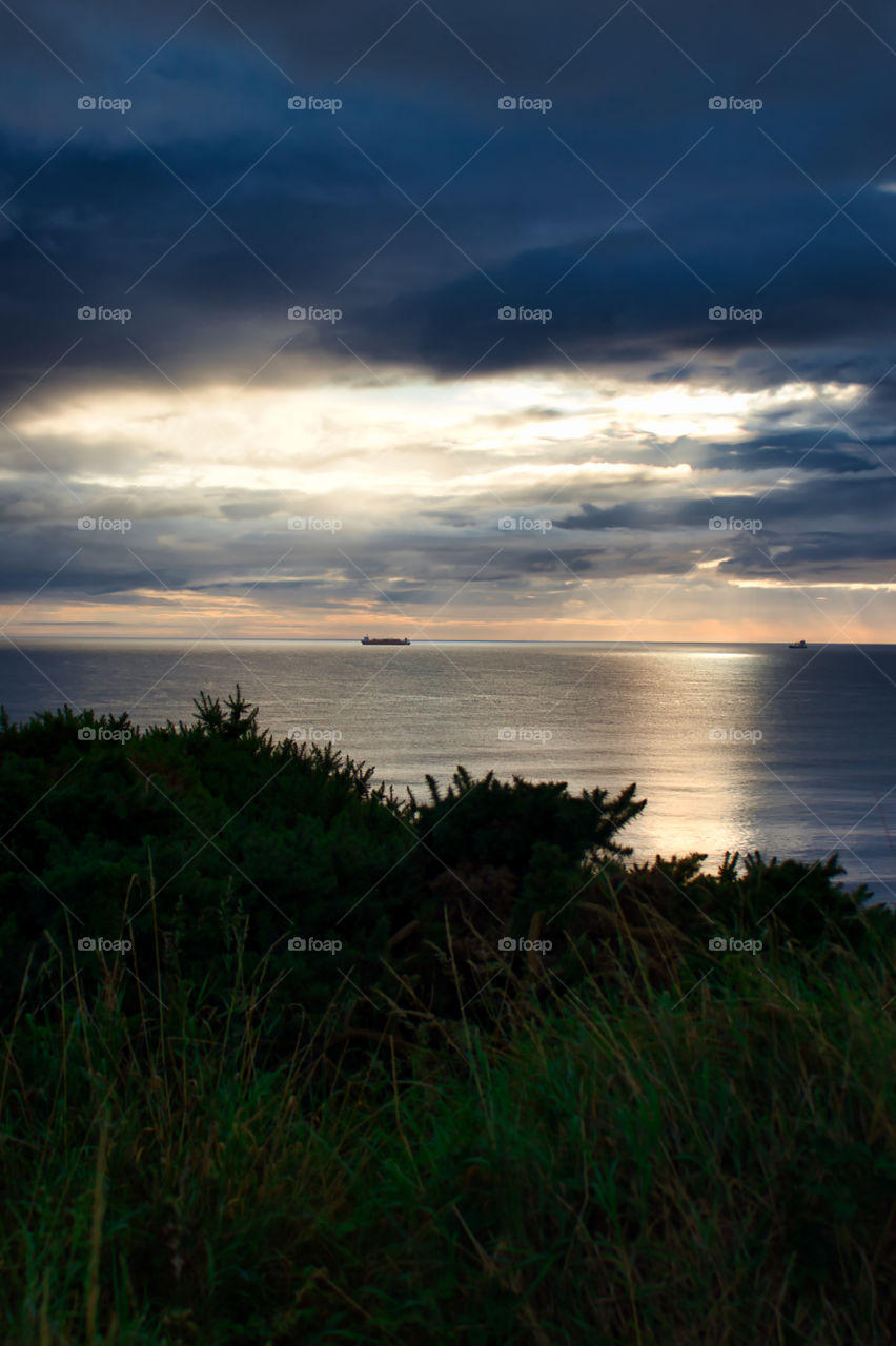 Tanker lit up in the morning sun