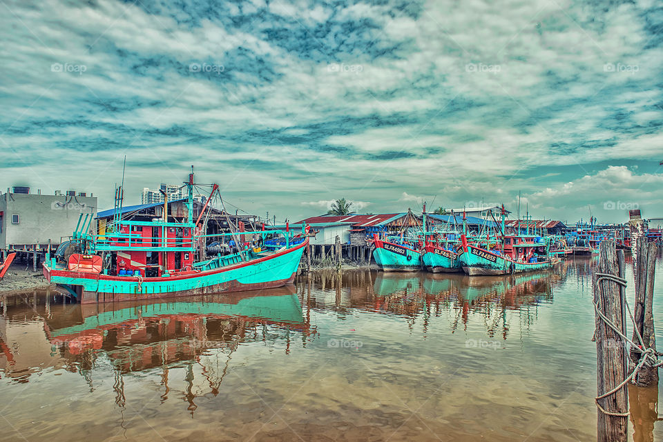 Fishing boat in sea