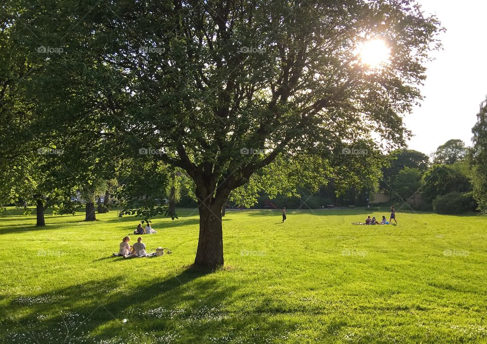 People enjoying the beautiful weather