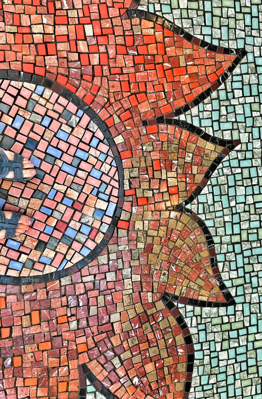 Colorful tile flower floor