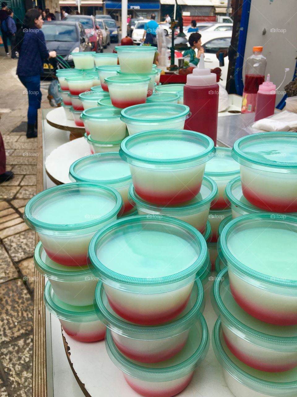 Yogurt, strawberry ice cream