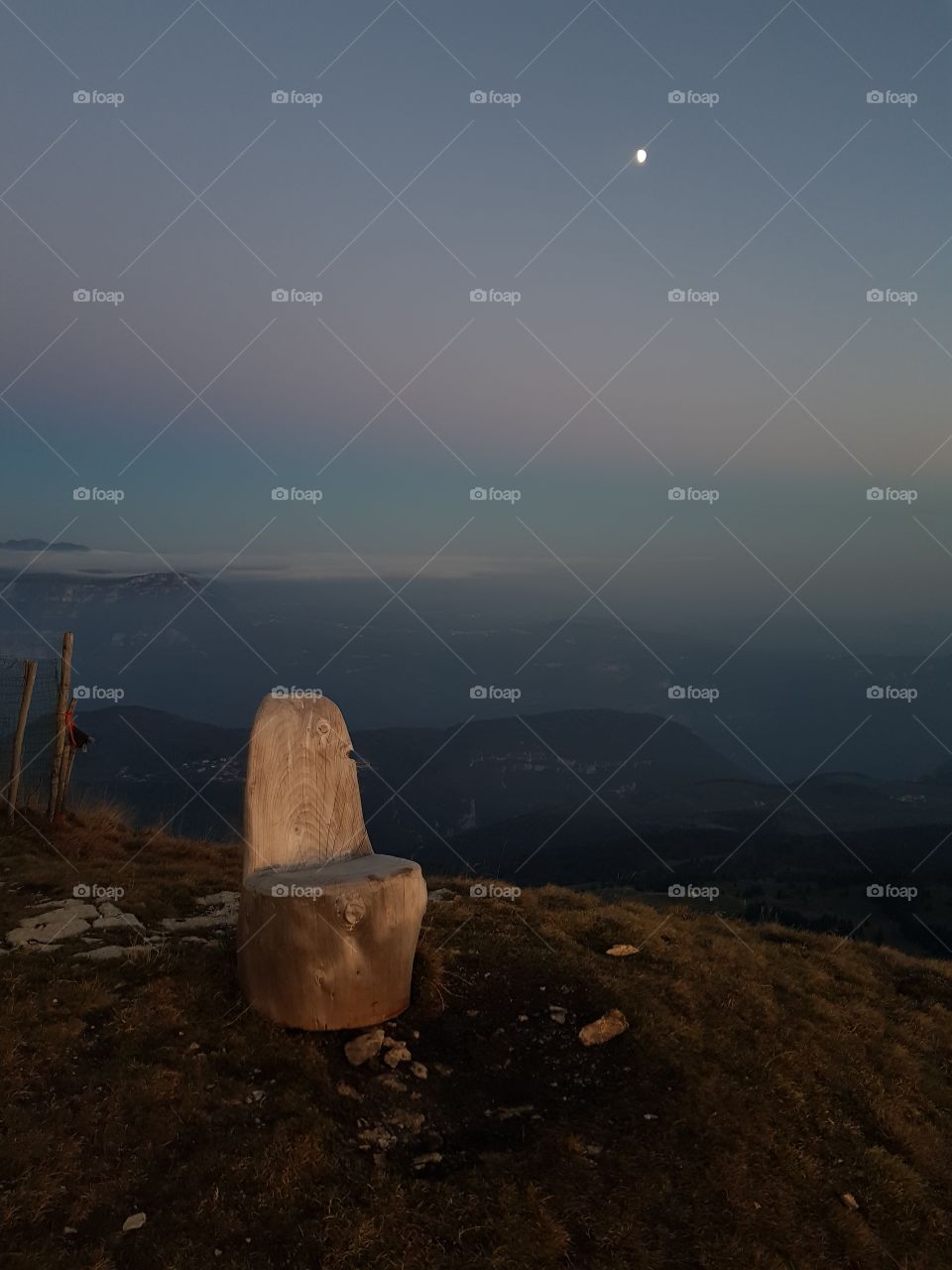 sit pacefully alone on Mount Baldo,Italy