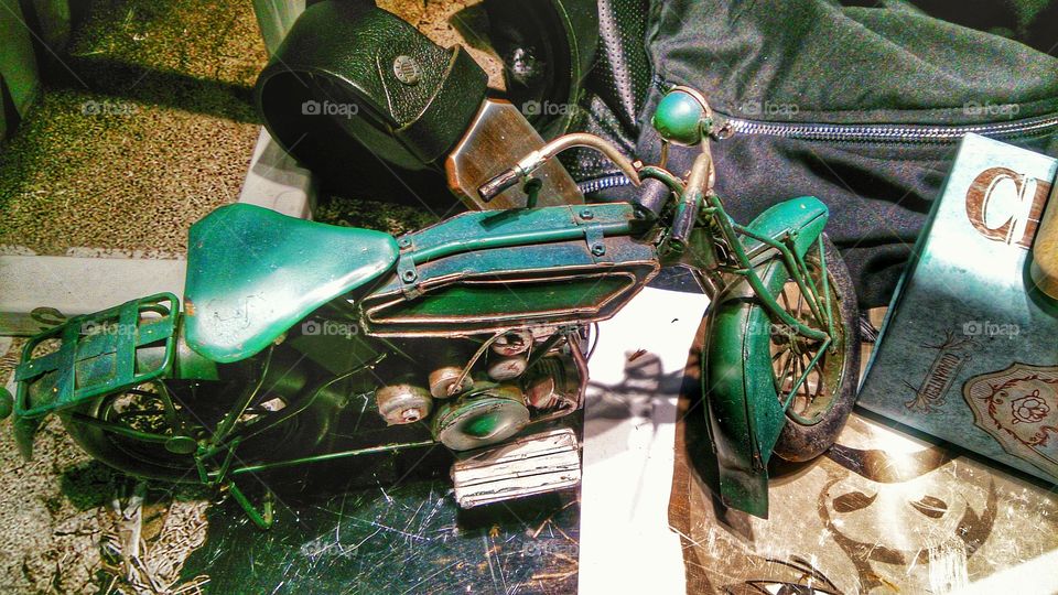 old motorcycle. interior