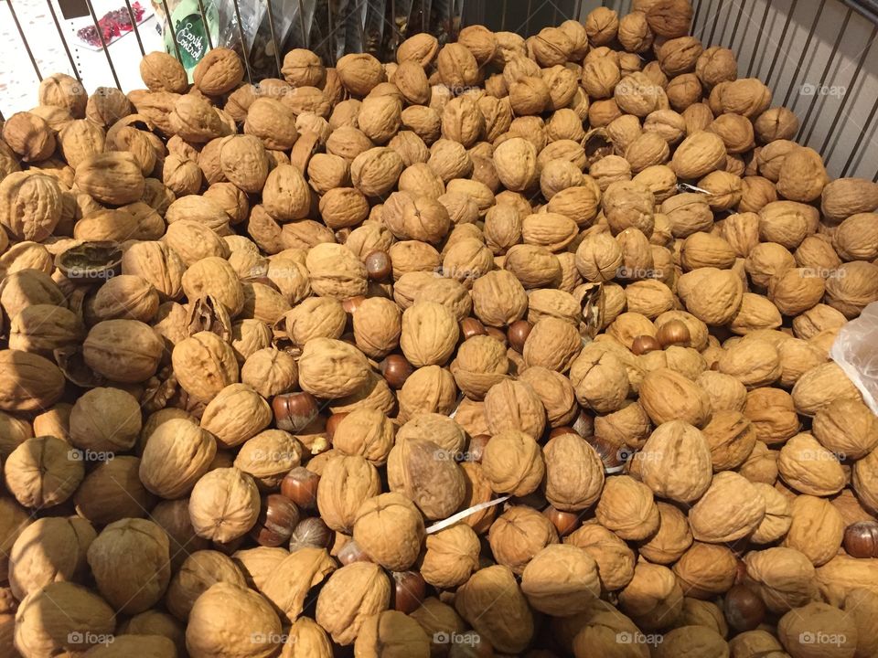 Walnuts in a supermarket.