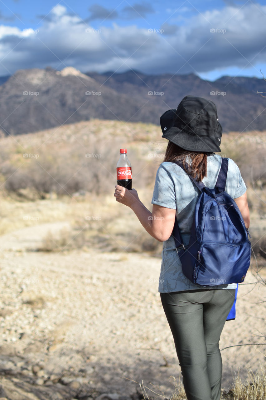 Hiking with coke 