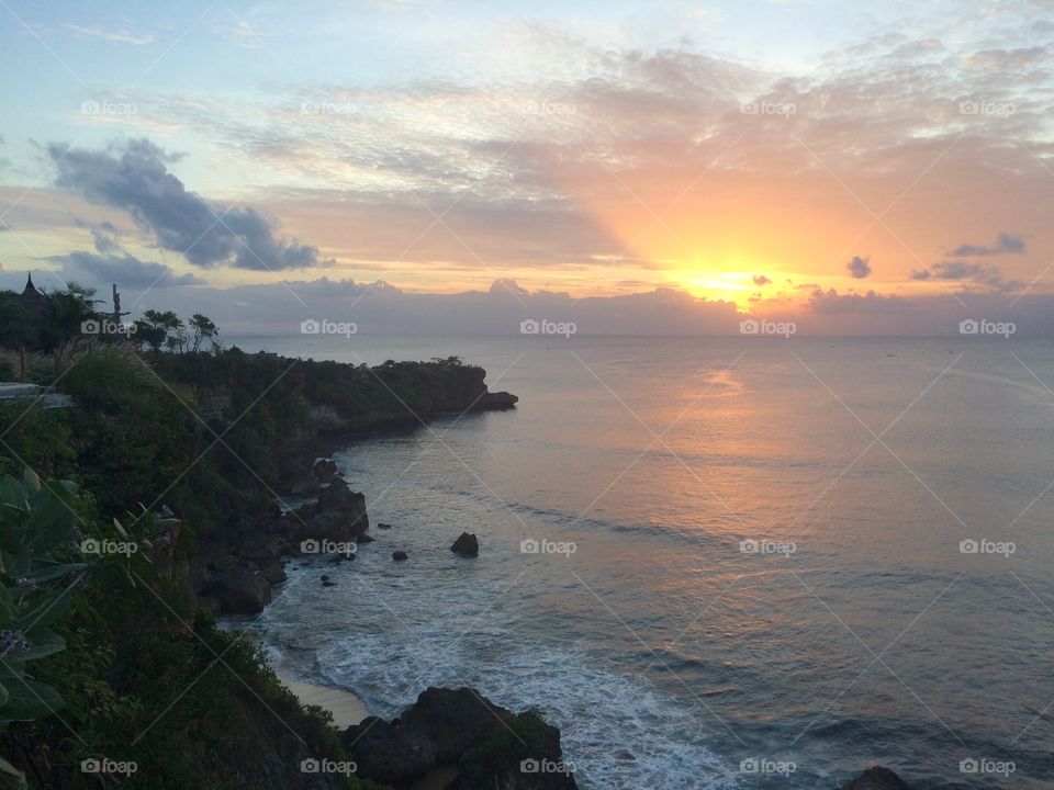 Beautiful Bali Cliffside Sunset