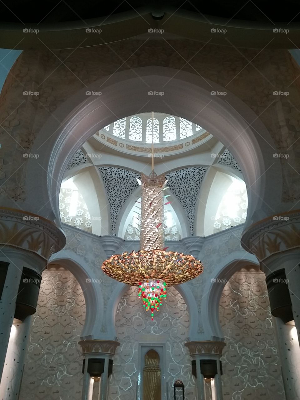 chandelier of the grand mosque. grand mosque in abu dhabi