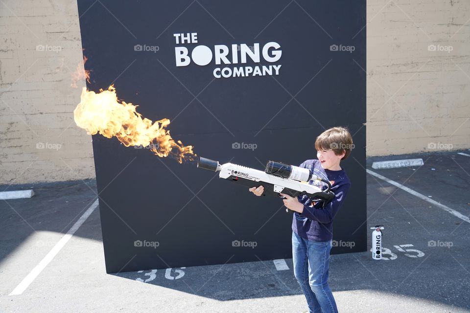 Young Boy With A Flamethrower 