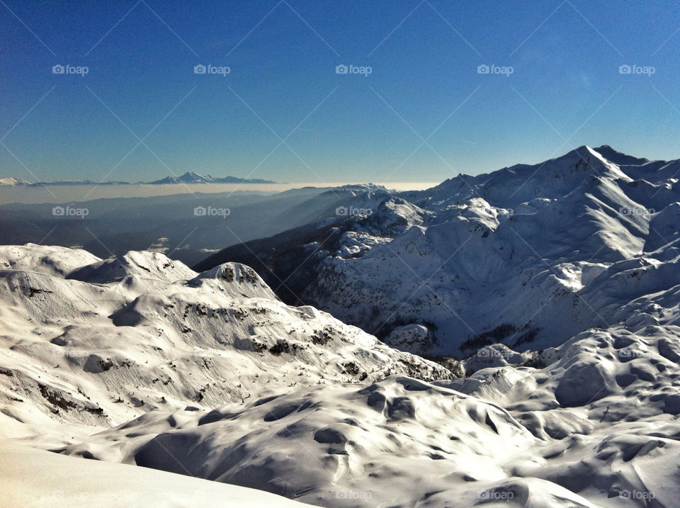 snow winter sky blue by selecshine